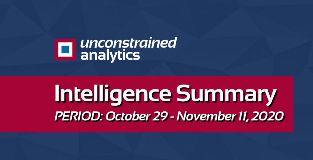 Intelligence Summary: Oct 29-Nov11, 2020