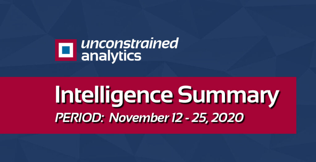 Intelligence Summary: November 12 - 25, 2020